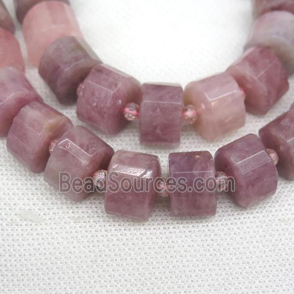 Madagascar Rose Quartz triangle beads, faceted