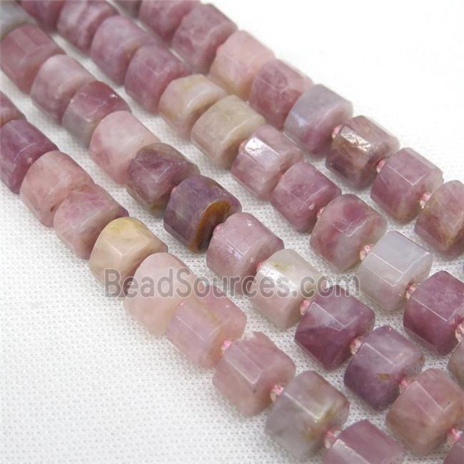 Madagascar Rose Quartz triangle beads, faceted