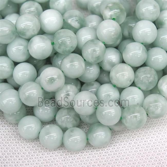 green Angelite beads, round