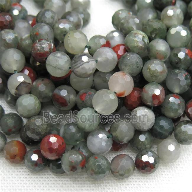 faceted round African Bloodstone beads