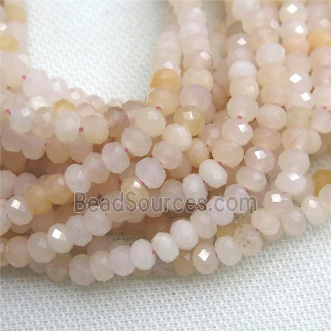 pink Aventurine Beads, faceted rondelle