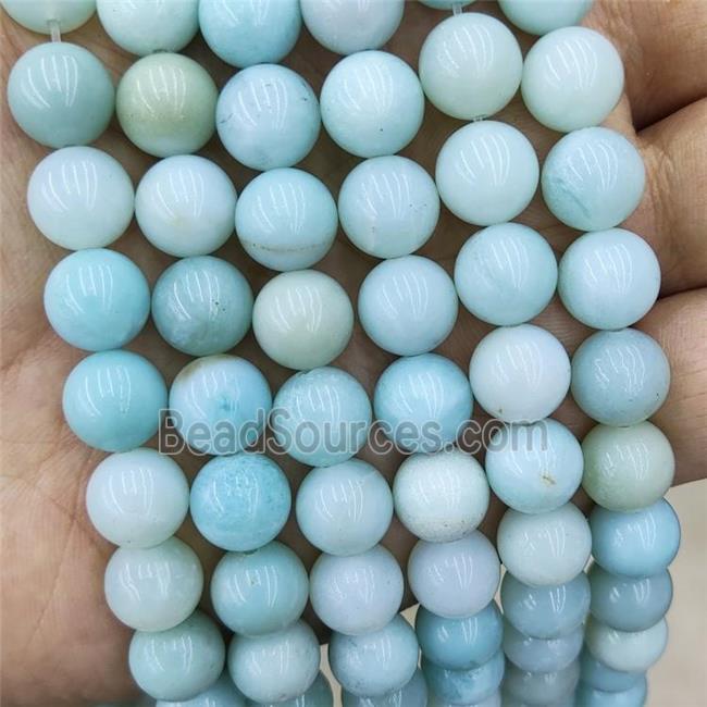 round Amazonite Beads, blue