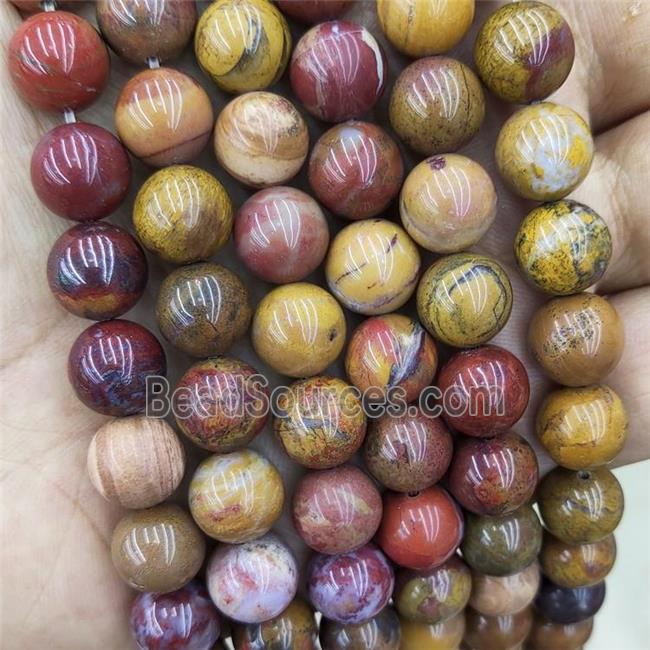 red Mexico Nueva Agate Beads, round