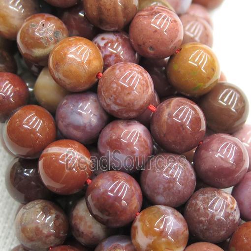 red Portuguese Agate Beads, round