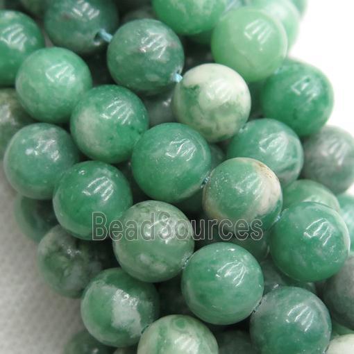 green Jadeite Beads, round