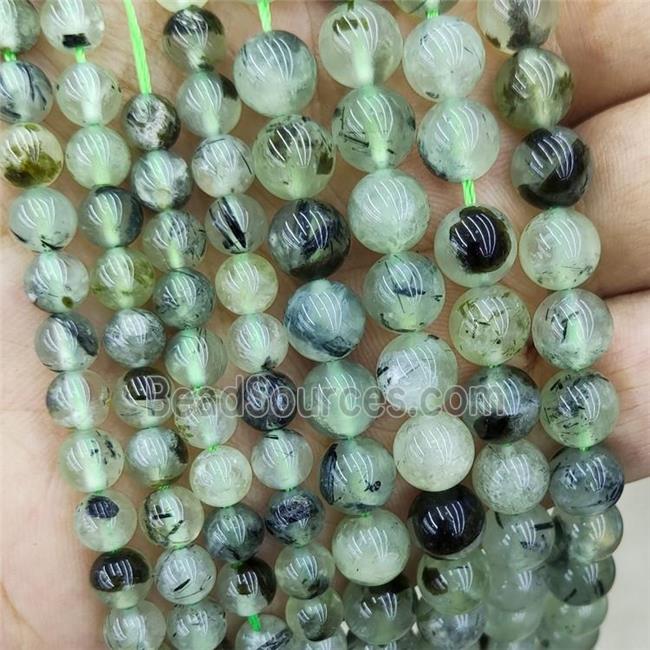 green Prehnite Beads, round