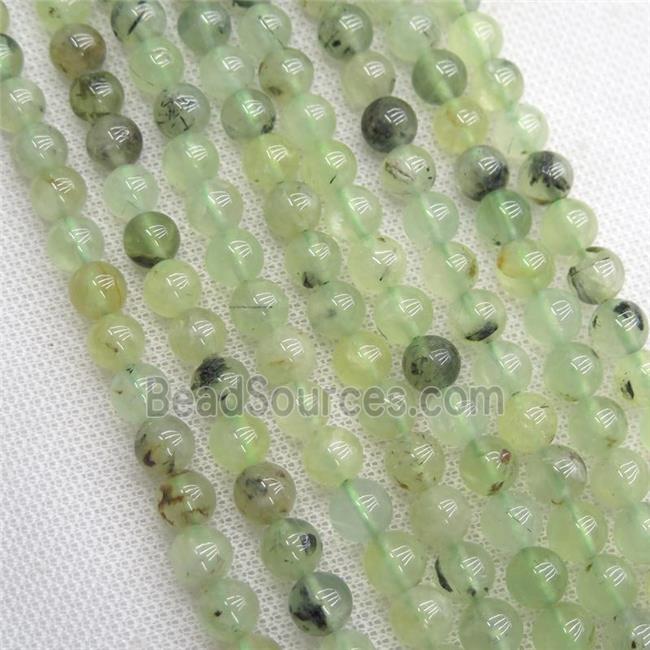 green Prehnite Beads, round