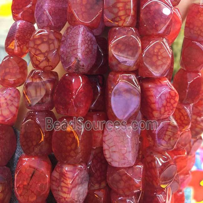 red Dragon Veins Agate Beads, freeform