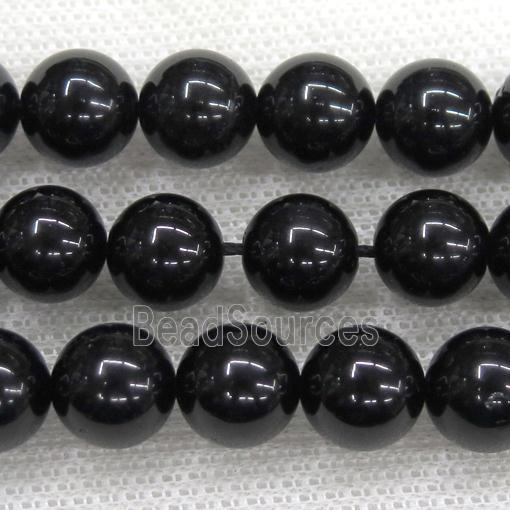 Black Tourmaline Beads, round