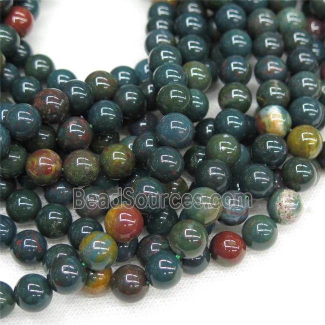 green Indian BloodStone Beads, round