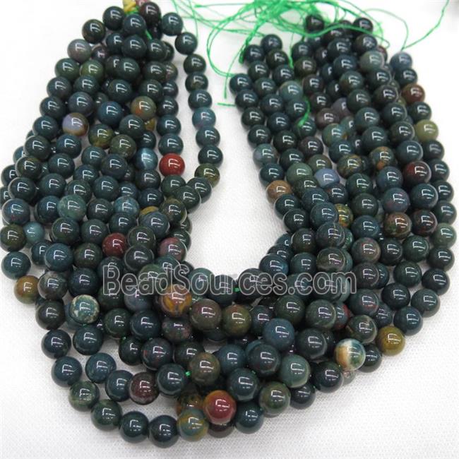 green Indian BloodStone Beads, round