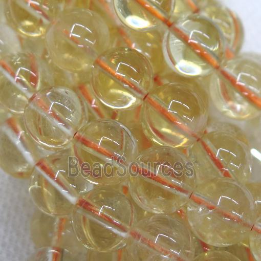 round yellow Citrine Beads