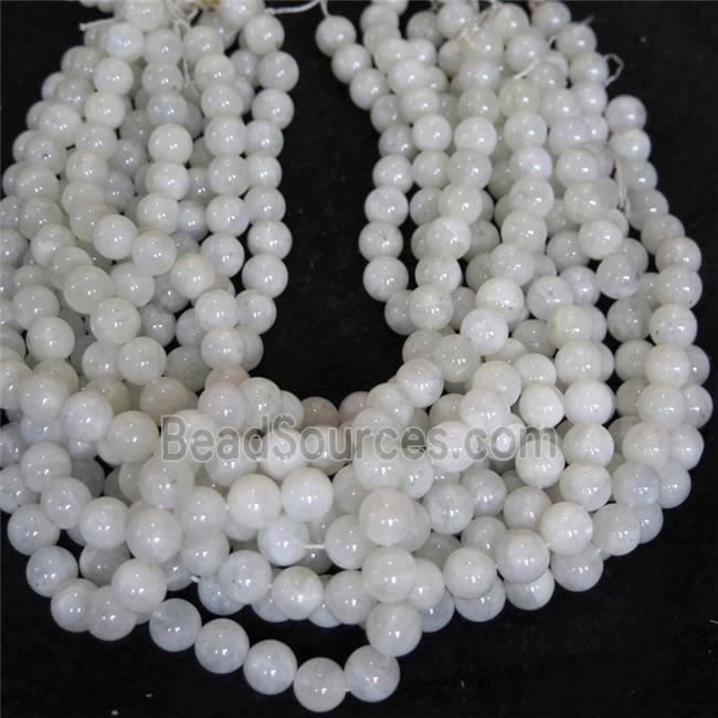 white MoonStone Beads, round