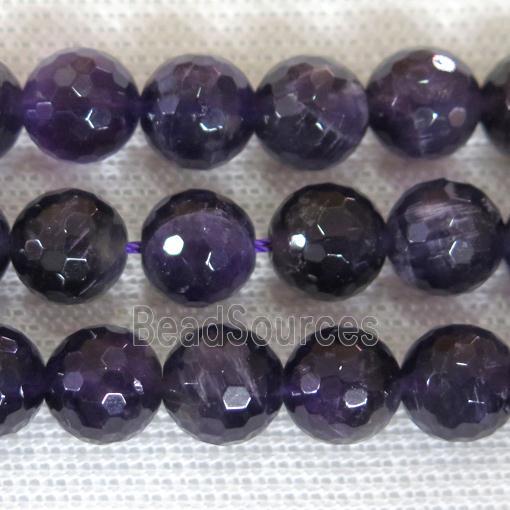 Purple Amethyst Beads, faceted round