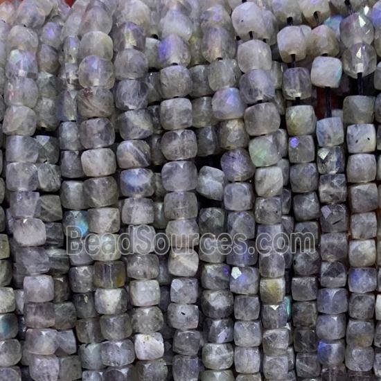 Labradorite Beads, faceted cube