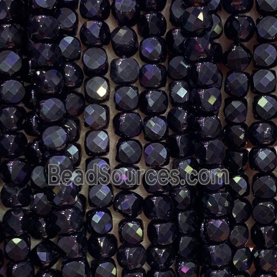 black Onyx Agate Beads, faceted cube