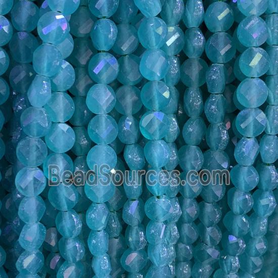 green Amazonite Beads, faceted circle