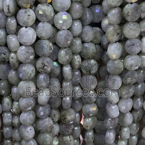 Labradorite Beads, faceted circle