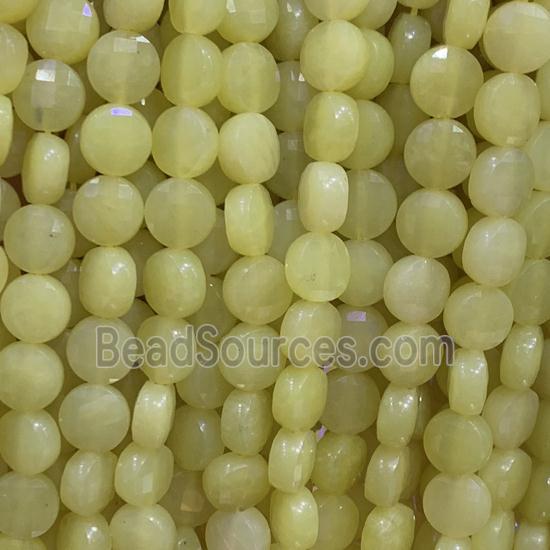 yello Chalcedony Beads, faceted circle