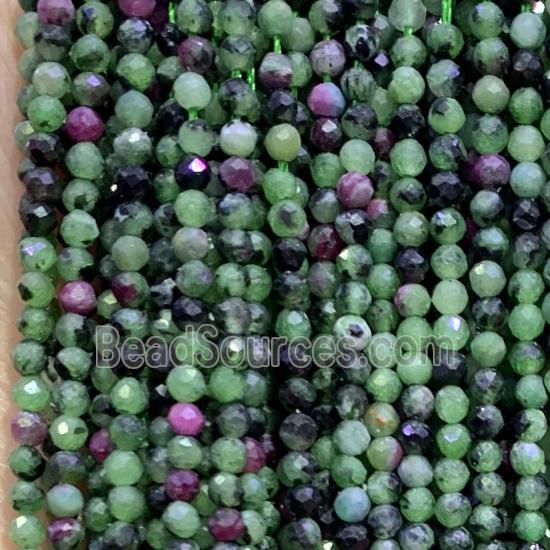 Ruby Zoisite Beads, faceted round