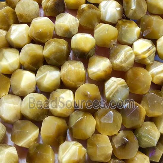 gold Tiger eye stone beads, star-cutting