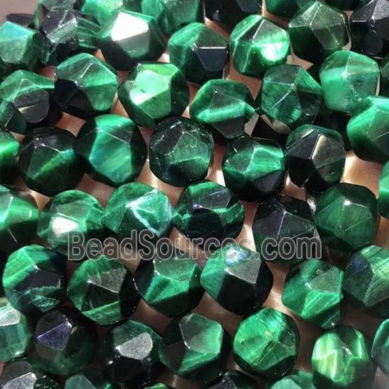 green Tiger eye stone beads, star-cutting