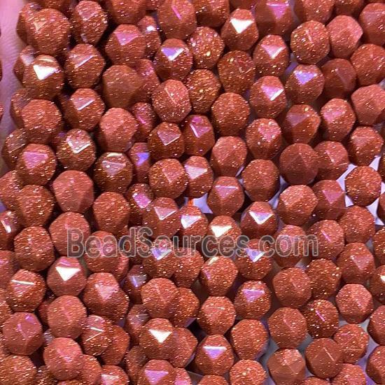 gold SandStone Beads, star-cutting