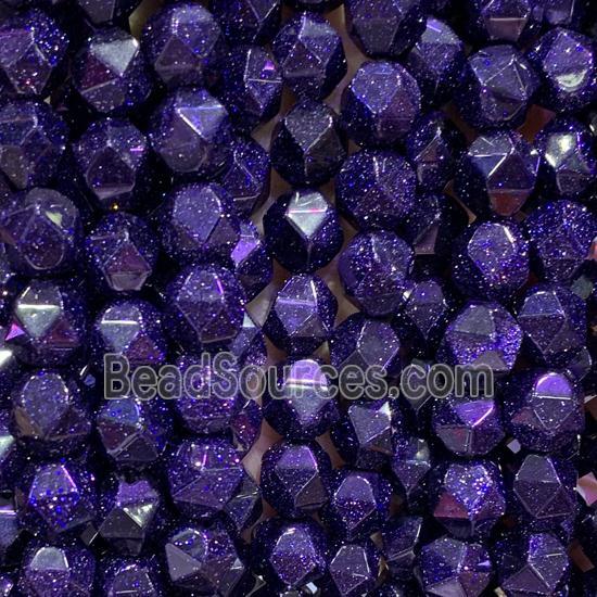 blue SandStone Beads, star-cutting