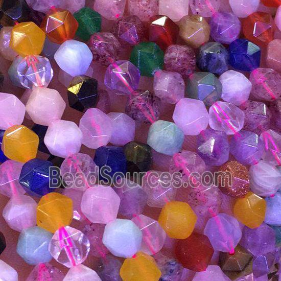 mix Gemstone Beads, star-cutting