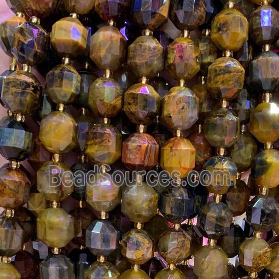 Tiger bullet beads, faceted