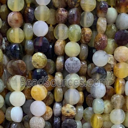 Chinese HuaXiu Jade beads, faceted circle