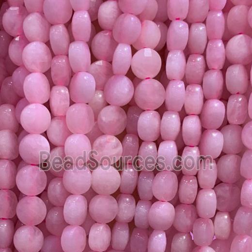 Madagascar Rose Quartz Beads, faceted circle