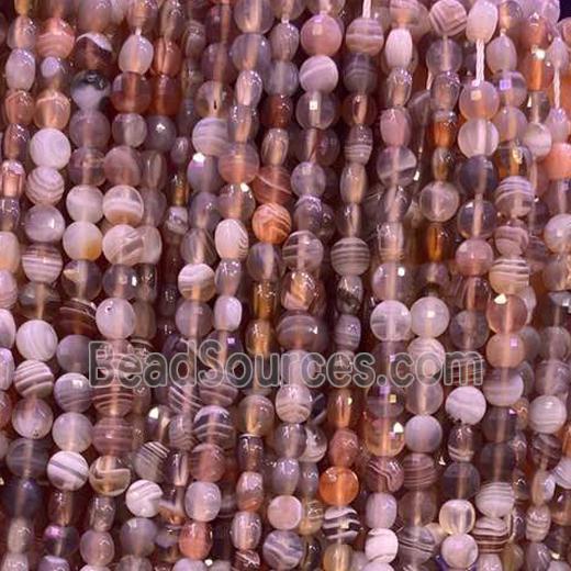 natural Botswana Agate Beads, faceted circle