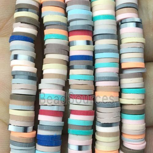 Fimo Polymer Clay Beads, heishi, mixed color