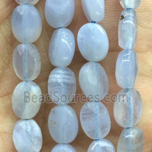 blue Lace Agate Beads, faceted oval