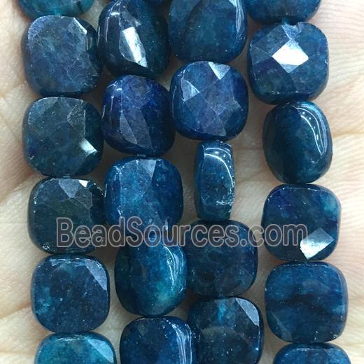 blue Apatite Beads, faceted square