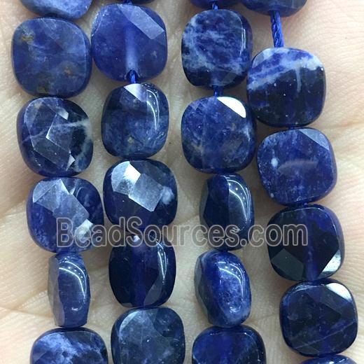 blue Sodalite beads, faceted square