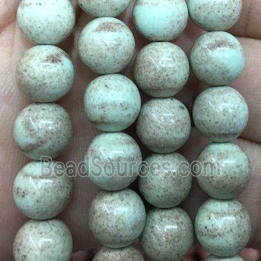 dichromatic round Alashan Agate Beads, green