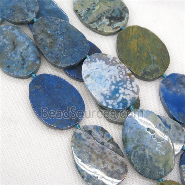 blue Ocean Agate slab beads