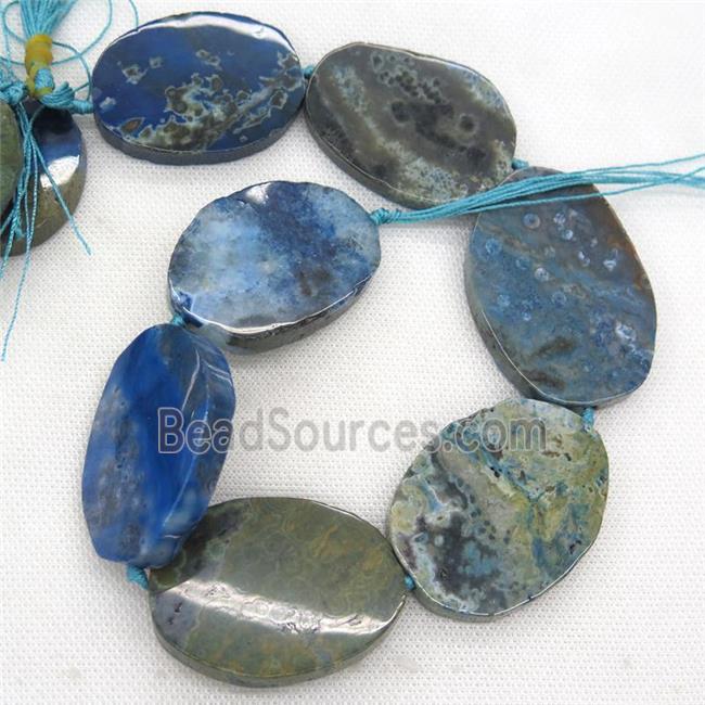 blue Ocean Agate slab beads