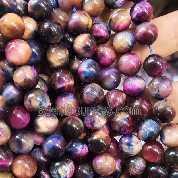 round Tiger eye stone beads, multi-color