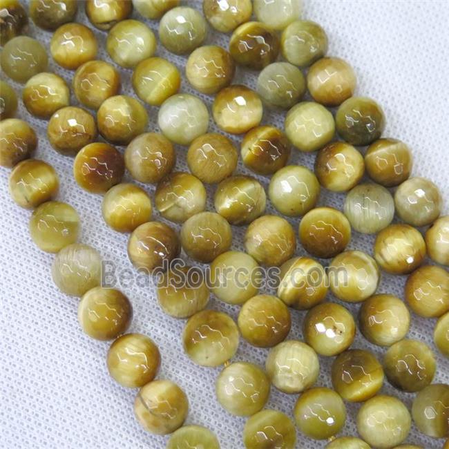 faceted round golden Tiger eye stone beads