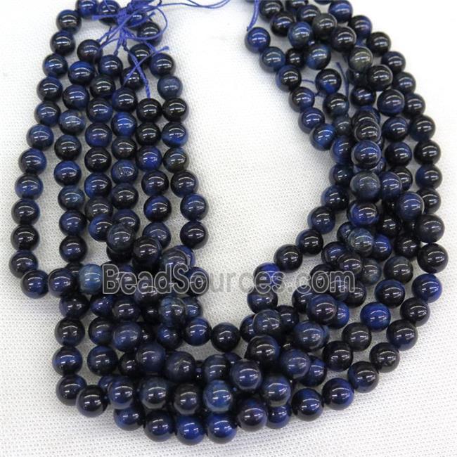 Tiger eye stone beads blue smooth round