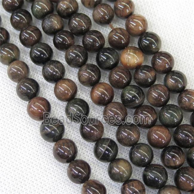 round coffee Tiger eye stone beads