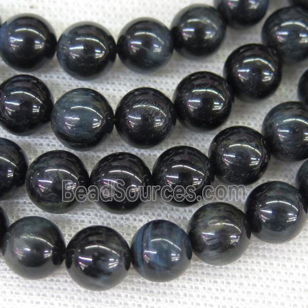 round Tiger eye stone beads, inkgray