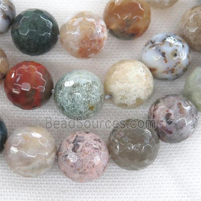 faceted round Ocean Agate Beads