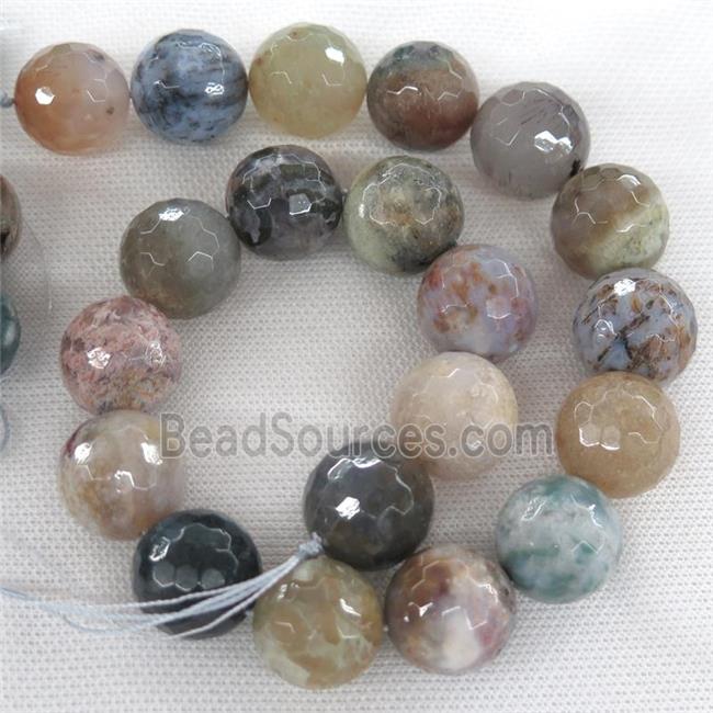 faceted round Ocean Agate Beads