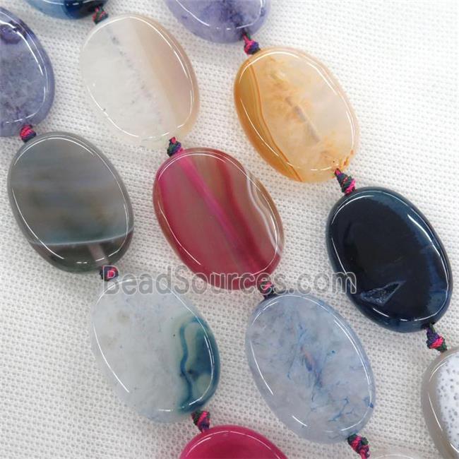 Agate Druzy oval beads, mixed color