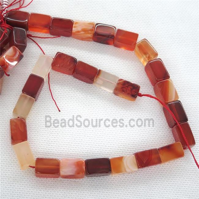 red agate Cuboid beads