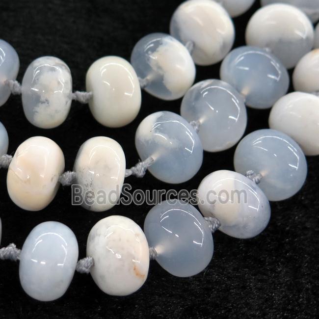 blue Chalcedony rondelle beads